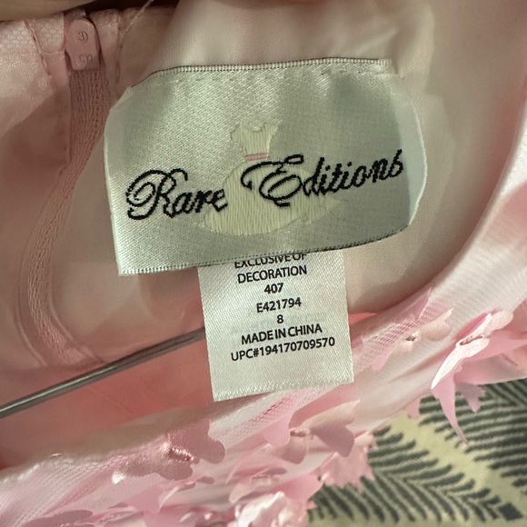 Girls pink 3d hi low butterfly mesh dress 8 rare editions - Picture 6 of 8